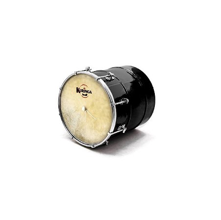 Mini Cuíca Alumínio Preto 6'' Pele Natural Kuringa Kp028