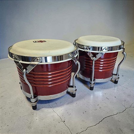 Bongo De Madeira Cor Tabaco 6,5'' X 7,5'' Ianni He-103