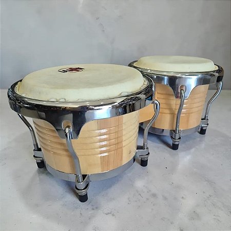 Bongo De Madeira Natural Clara  6,5'' X 7,5'' Ianni He-101