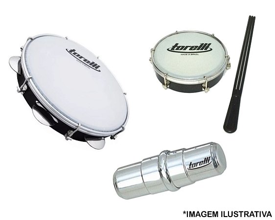 KIT PANDEIRO TP309 PT + GANZA TG550 + TAMBORIM TT404