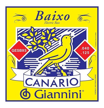 Encordoamento Baixo 5 Cordas Canário Giannini 0.40 Gesbx5