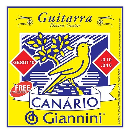 ENCORDOAMENTO CANARIO GIANNINI GUITARRA 0,10 MEDIA GESGT10 - IanniStore