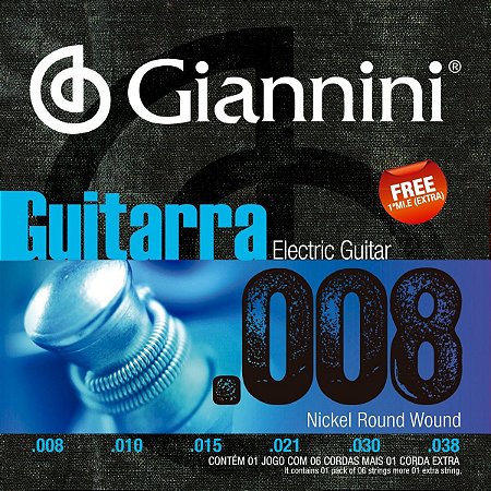 ENCORDOAMENTO GIANNINI GUITARRA 0,8 GEEGST8
