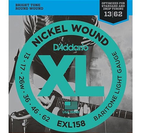 ENCORDOAMENTO D'ADDARIO GUITARRA AÇO 0,13 EXL158 BARITONE
