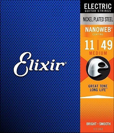 ENCORDOAMENTO PARA GUITARRA ELIXIR .011 NÍQUEL NANOWEB 12102