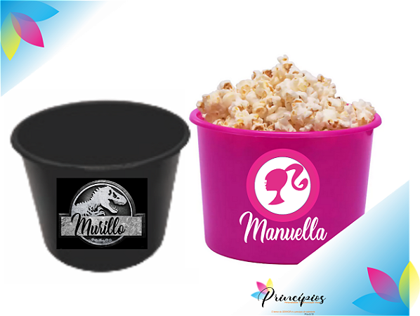 10x Balde de Pipoca Personalizado