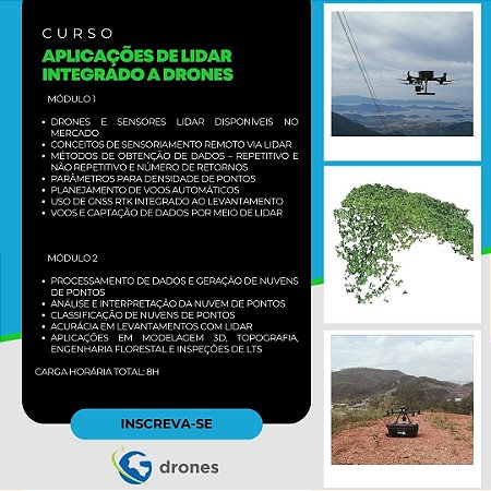 Curso de aplicações de LiDAR integrado a drones