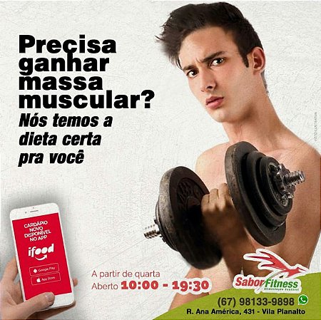 Kit Dieta Ganho de Massa Muscular  (07 refeições / dia) 04 semanas