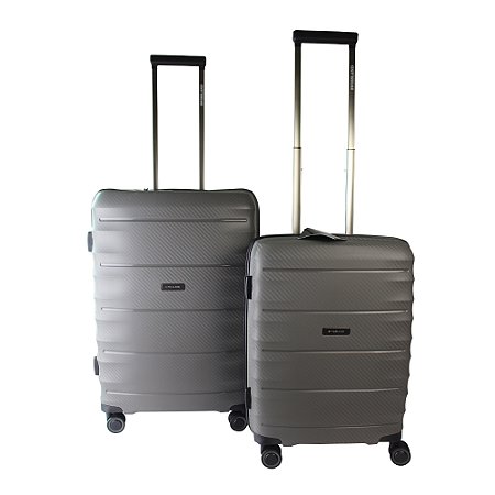 Conjunto de Malas de Viagem 2 Peças c/ TSA e Roda 360 Cinza Swissland - YS21050C