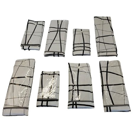 Kit Com 8 Capas Para Controle Remoto R Branco/ListrasPreto