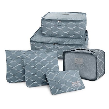 Kit Organizador de Malas com 6 Peças Estampado Viagem Jacki Design ARH19808