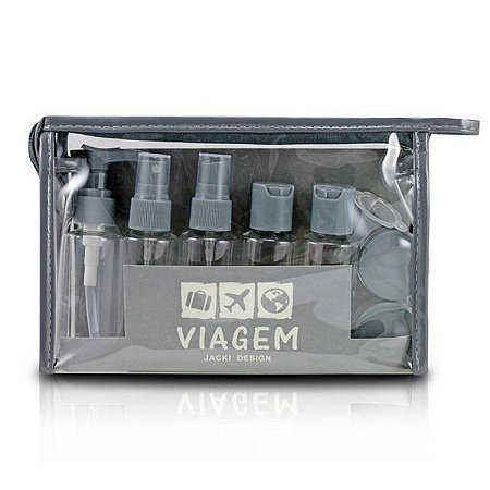 Kit de Frascos Viagem 10 peças Jacki Design AKM19760 Cinza