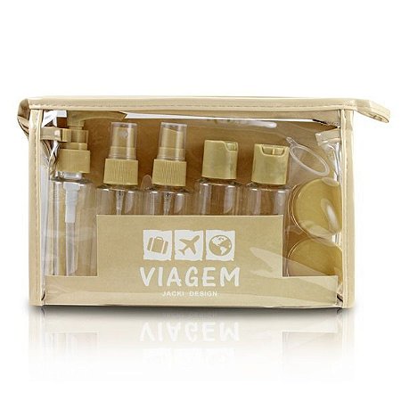 Kit de Frascos Viagem 10 peças Jacki Design AKM19760 Bege