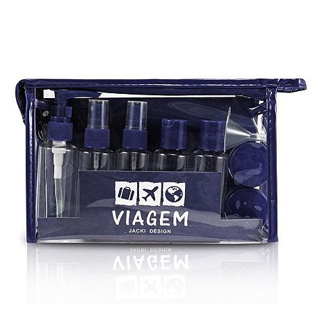 Kit de Frascos Viagem 10 peças Jacki Design AKM19760 Azul
