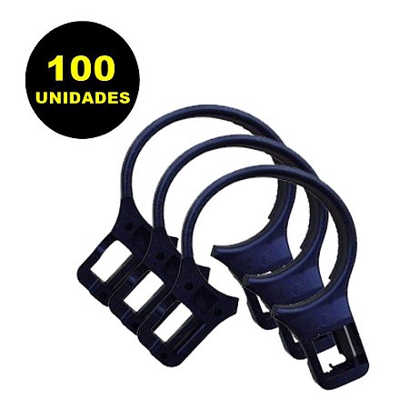 100 Argolas de Plástico para Cabide Antifurto Universal Preto