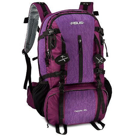 Mochila Camping 50 Litros Asus Clio Roxo AS6422