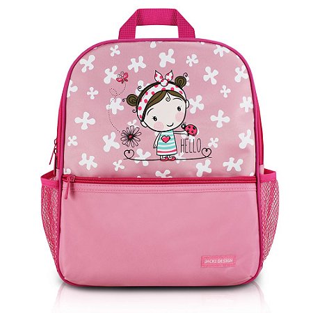 Mochila Escolar Pequeninos Jacki Design Joaninha Rosa - AHL17270