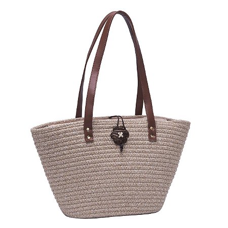 Bolsa de Praia Casual Tote Bag Pagani Bege PG6928