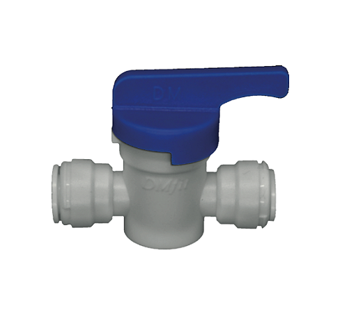 Conexão rápida união com válvula manual tubo 3/8″ X tubo 3/8″