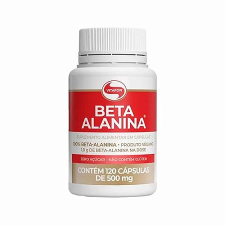 Beta Alanina 500mg 100% Pura Vegana - Vitafor - 120 Cáps