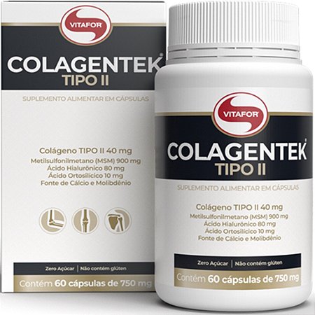 Colagentek Colágeno Tipo 2 C/60 Cápsulas 750mg Vitafor