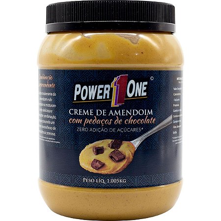 Creme de Amendoim com Pedaços de Chocolate (1Kg) - Power one