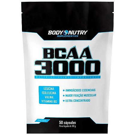 BCAA 3000 Refil 50 cápsulas - Body Nutry