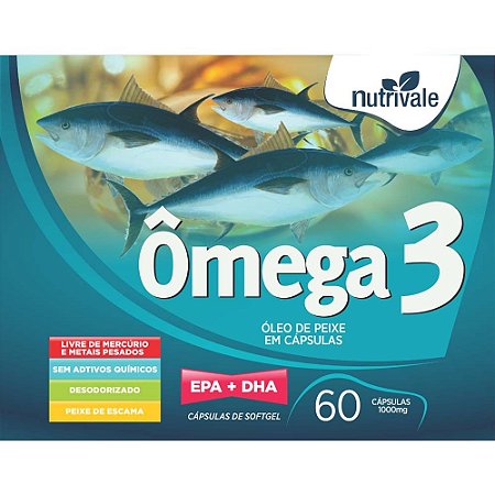 Omega 3 EPA + DHA 1000mg -30 caps - Nutrivale