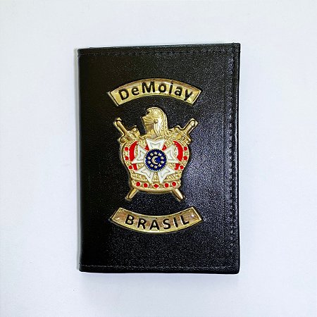 Porta Documentos em Couro DeMolay Brasil