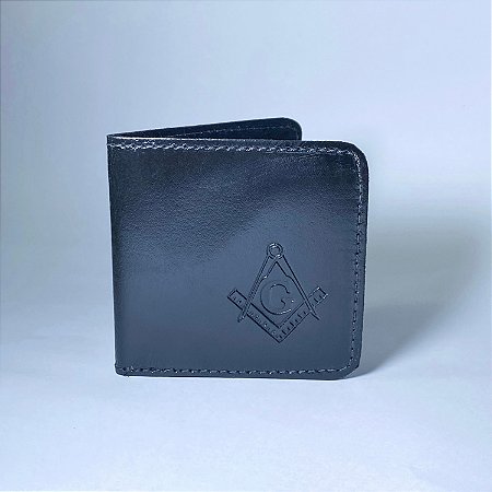 Porta notas em couro preto