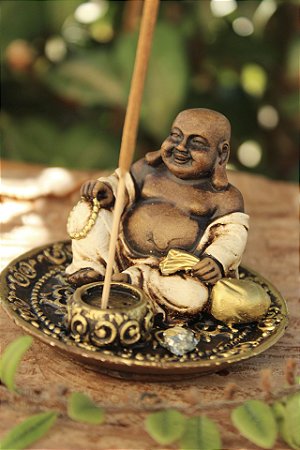 Incensário Buda Prosperidade + Pirita