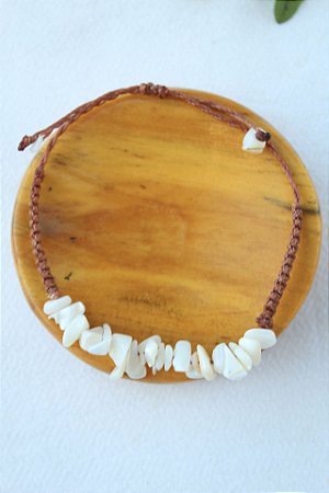 Pulseira Madrepérola  branca (cascalho)