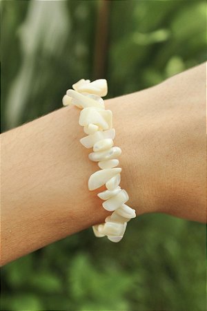 Pulseira Madrepérola Branca - Cascalho