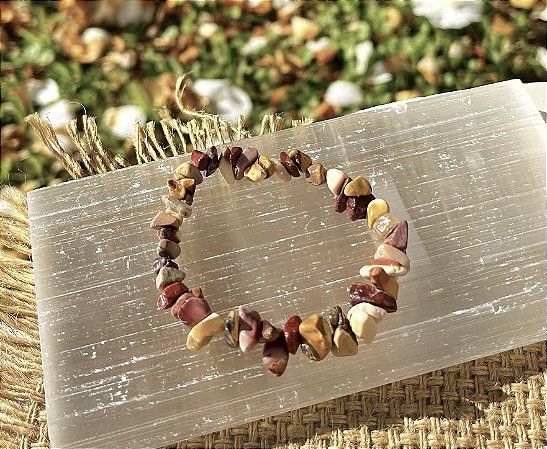 Pulseira Jaspe Moukaita - Cascalho