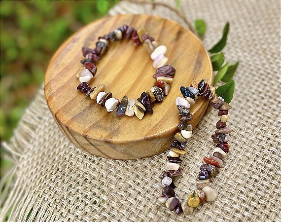 Pulseira Jaspe Moukaita - Cascalho