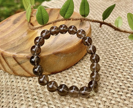 Pulseira Quartzo Fume  8mm