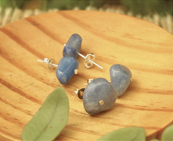 Brinco Sutil - Quartzo Azul