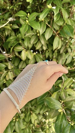 Anel Pulseira prata Crisocola