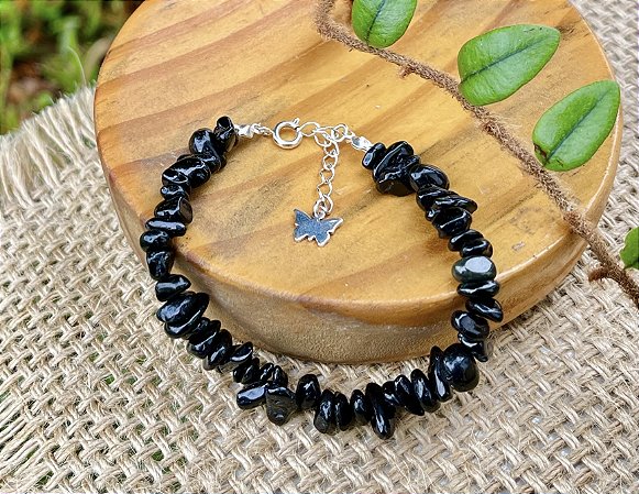 Pulseira Turmalina Negra - Prata