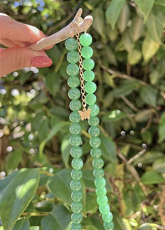 Gargantilha Quartzo Verde - Dourado