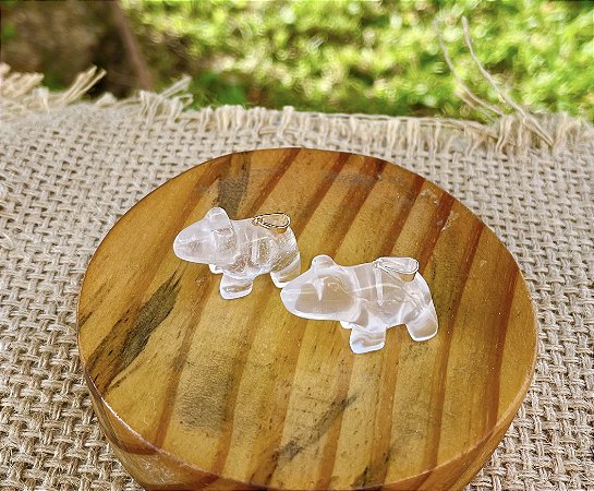 Pingente Capivara Quartzo Cristal