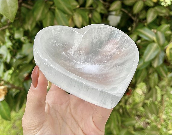 Bowl de Selenita Branca - Coração