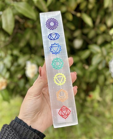 Placa de Selenita Branca - 7 Chakras