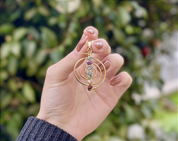 Pingente Chokurei 7 Chakras - Dourado