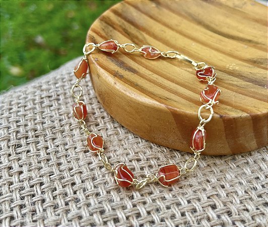 Pulseira Ágata Cornalina