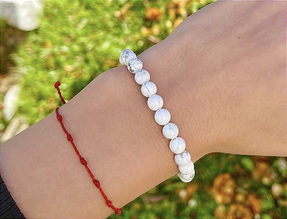 Pulseira Howlita Branca 6mm