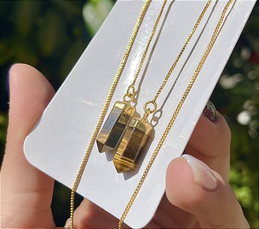 Brinco Fada Olho de Tigre - Dourado