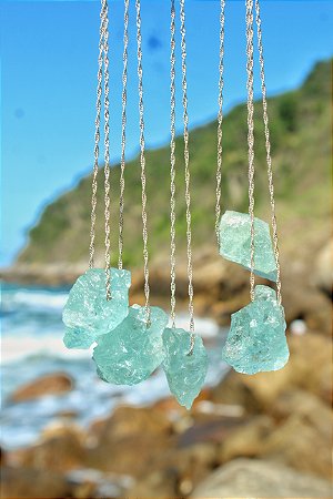 Colar Água Marinha - Prata