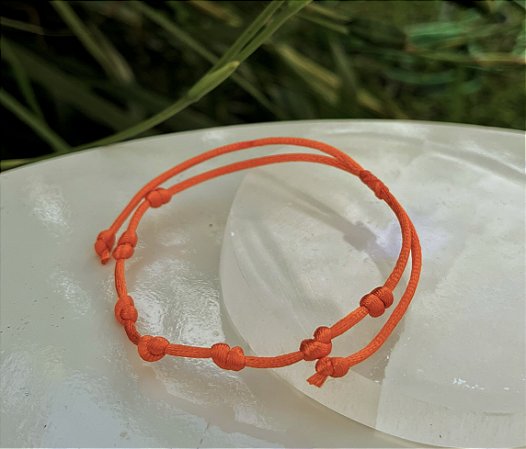 Pulseira Kabbalah 7 nós - Laranja