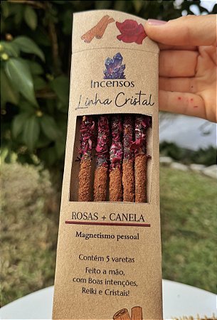 Incenso Linha Cristal - Rosas com Canela